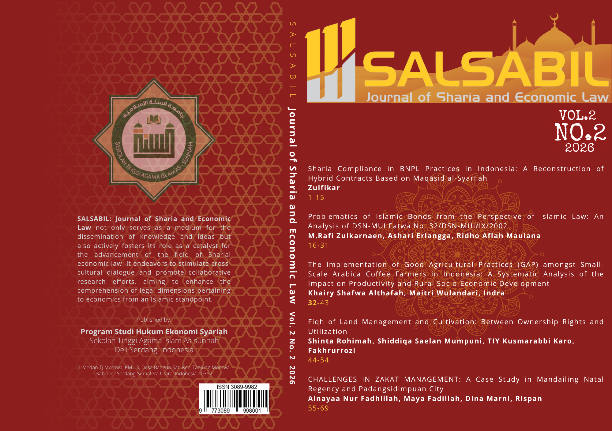 					View Vol. 2 No. 2 (2026): SALSABIL : Journal of Sharia and Economic Law
				